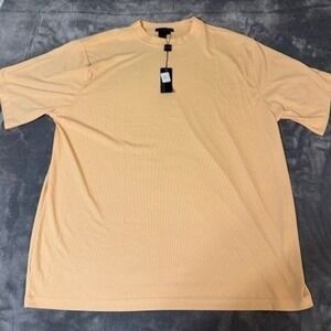 Tulliano Mock Neck T-Shirt Mens Size 2X 2210 Carla Melon Ribbed Short Sleeve New